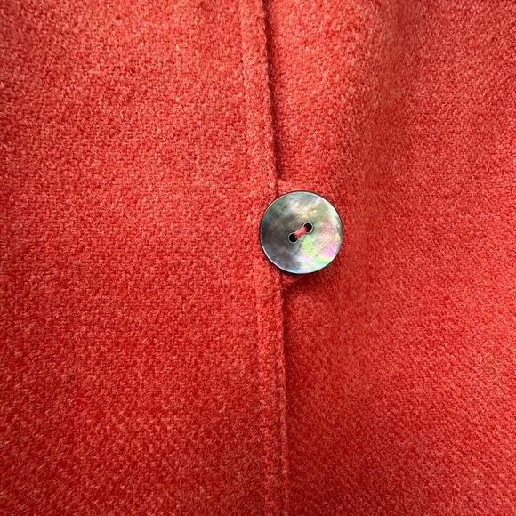 NINA MCLEMORE LAMBS WOOL NEHRU BLAZER Sz 10 Orange Shell Button Bohemian Jacket - Picture 4 of 4